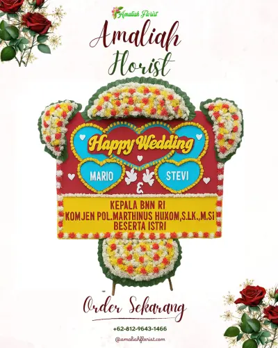 Karangan Papan Bunga Pernikahan di Tayando Yamru